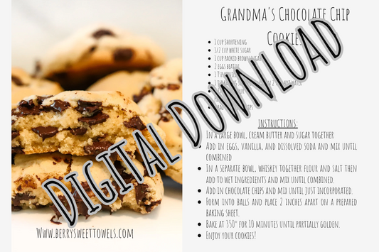 Grandma's Chocolate Chip Cookie Recipe Card (Digital Download)